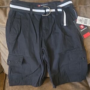 South Pole Boy's Black Cargo Shorts with Belt Size 12